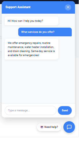 AI chatbot answering a customer question